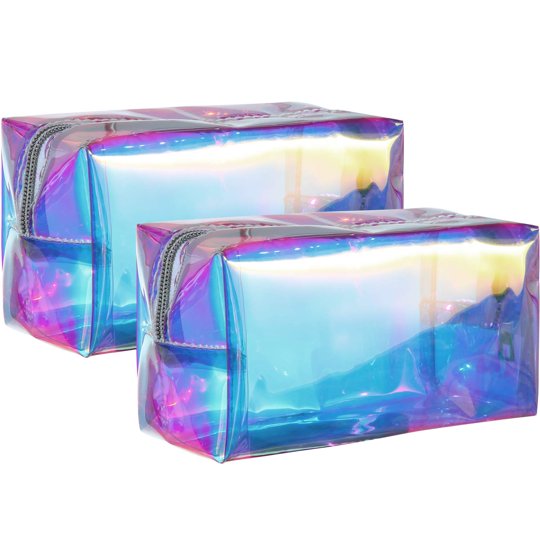 Set De 2 Neceseres De Maquillaje Boao 16 cm Iridiscente Tpu Transparente