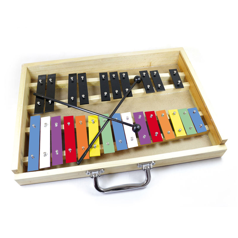 Metalofono 25 Notas Color Caja Madera Alaguez