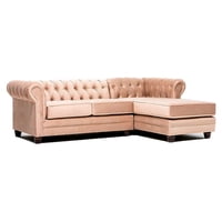 Barra Desing - Sofá Seccional Design Chesterfield Derecho 3 Cuerpos Felpa
