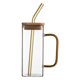 thumbnail image 3 of Taza De Leche De 400 Ml, Recipiente Para Bebidas, Cuadrado Transparente Para El Desayuno, Té, Agua, Jugo, Marrón, 3 of 5