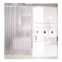 Sanity - Cortina Forro De Baño Transparente Impermeable + 12 Argollas Color Transparente 3D