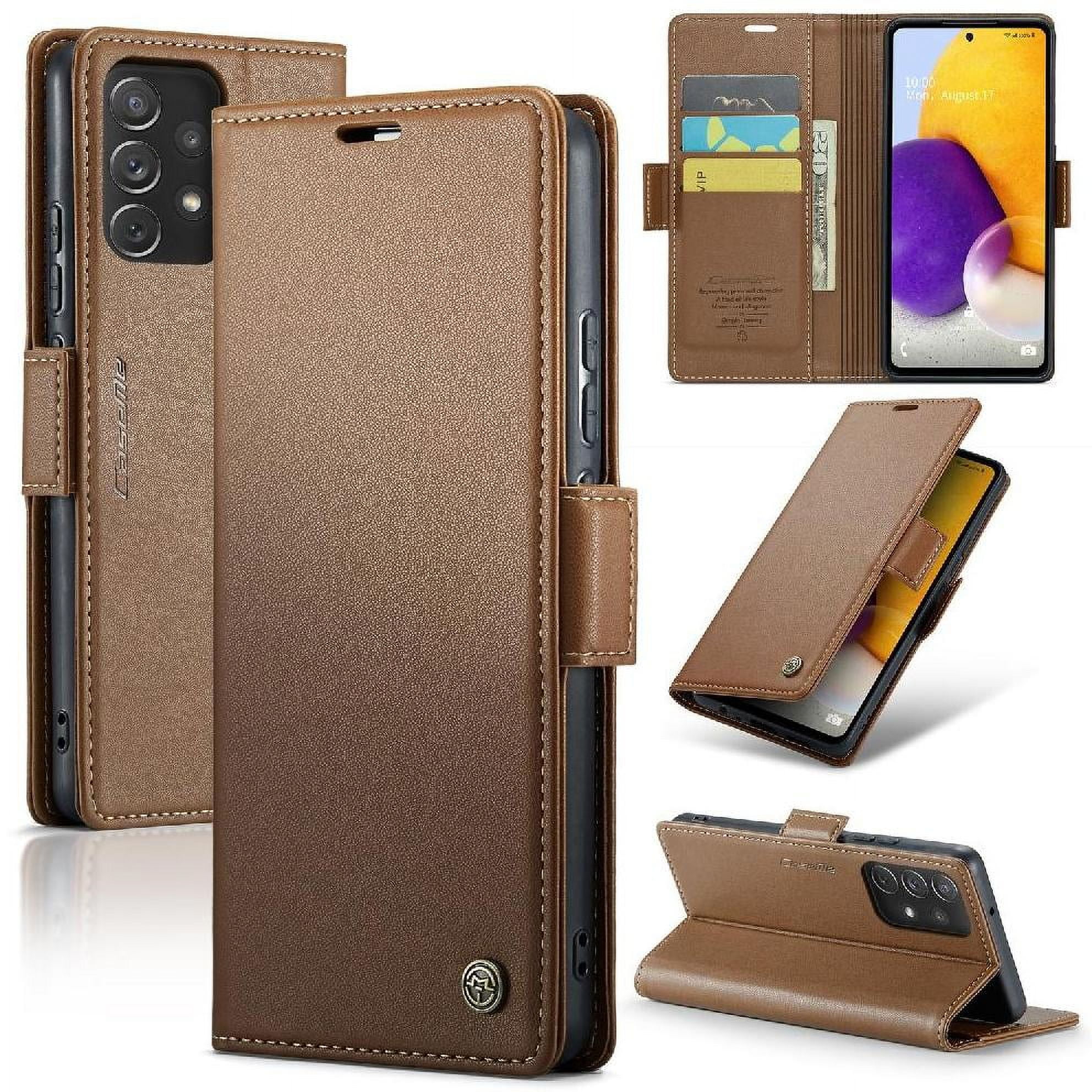 Case Me - Caseme Tipo Cartera Samsung Galaxy A72 Con Cierre Magnético, Rfid, Tarjetero, Soporte, Carga Inalámbrica