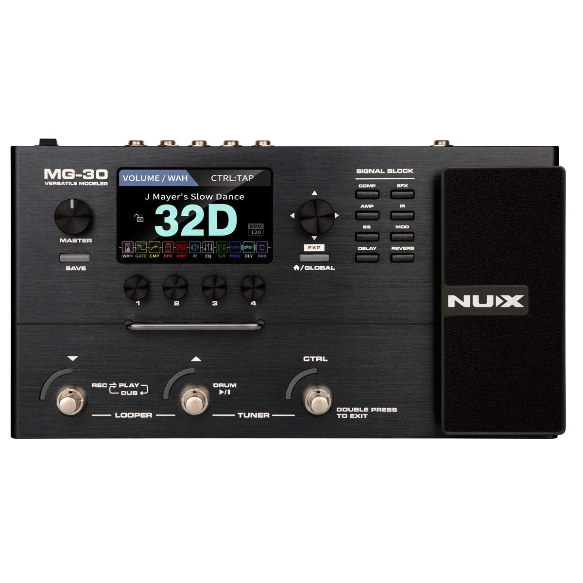 Pedal Multiefectos Para Guitarra Nux Mg-30 Con Pedal Nmp-2