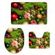 thumbnail image 1 of 3 Uds Cubierta De Asiento De Inodoro + Alfombrilla De Ba?o + Alfombra De Pedestal Decoración De Fiesta En Casa De Navidad E, 1 of 5