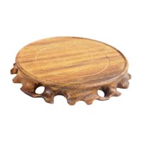 Magideal - Base De Madera Retro, Jarrón Tallado En Madera, Base Única Para Tetera, Base Para Acuario, Escultura, Soporte De Exhibición, Base De Adorno De Piedra 12Cm