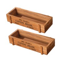 Magideal - Macetero De Madera Multifuncional Rectangular, Contenedor De Plantas Para Decoración Del Hogar, Caja De Madera Para Decoración De Interiores De Estilo Marrón