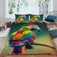 thumbnail image 2 of Loro Conjunto de sábanas temático, trío de piezas, cómodo y amigable con la piel, diseño único, regalo de decoración para el hogar para familiares, amigos y fans,135cm *200cm, 2 of 6