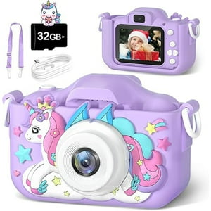 Veatool - Cámara Para Niños, Juguete De Cámara Digital Hd 1080P Para Niños De 5 A 7 Años, Juguete Divertido Y Educativo Con Tarjeta Tf De 32 Gb, El Mejor Regalo De Navidad Y Cumpleaños Para Niños