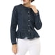 thumbnail image 5 of INSPIRE CHIC Chaquetas de Mezclilla para Mujer con Botones, Dobladillo Peplum, Mangas Largas, Chaquetas de Jean Cortas Azul M, 5 of 7