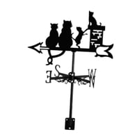 Ioensy - Veleta Con Figura De Gato, Veleta De Viento De Animales De Hierro Negro Para Vallas, Granero Y Garaje