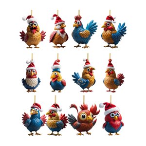 Magideal - Adornos Navideños, Colgante De Gallo, Decoraciones Creativas Para Árboles De Navidad Para Favores De Fiesta, Regalos De Navidad, Decoración Del Hogar, Estilo A