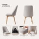 thumbnail image 3 of Pack 2 Sillas Comedor Lena Madera Asiento Acolchado Poliéster Greige, 3 of 9