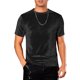 thumbnail image 1 of INSPIRE CHIC Camisetas de Terciopelo para Hombre Cuello Redondo Manga Corta Tops Disco Velour Camisetas S Negro, 1 of 5