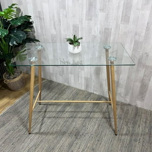 Pandalino - Mesa Alta Bar Vitreo | Vidreo Templado 120X60X105 Blanco