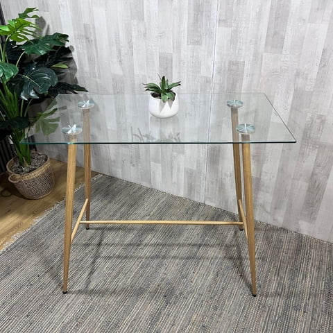 Pandalino - Mesa Alta Bar Vitreo | Vidreo Templado 120X60X105 Blanco