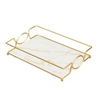 Bothyi - Bandeja De Tocador De Baño, Plato De Joyería, Organizador De Maquillaje Para Tocador L Blanco