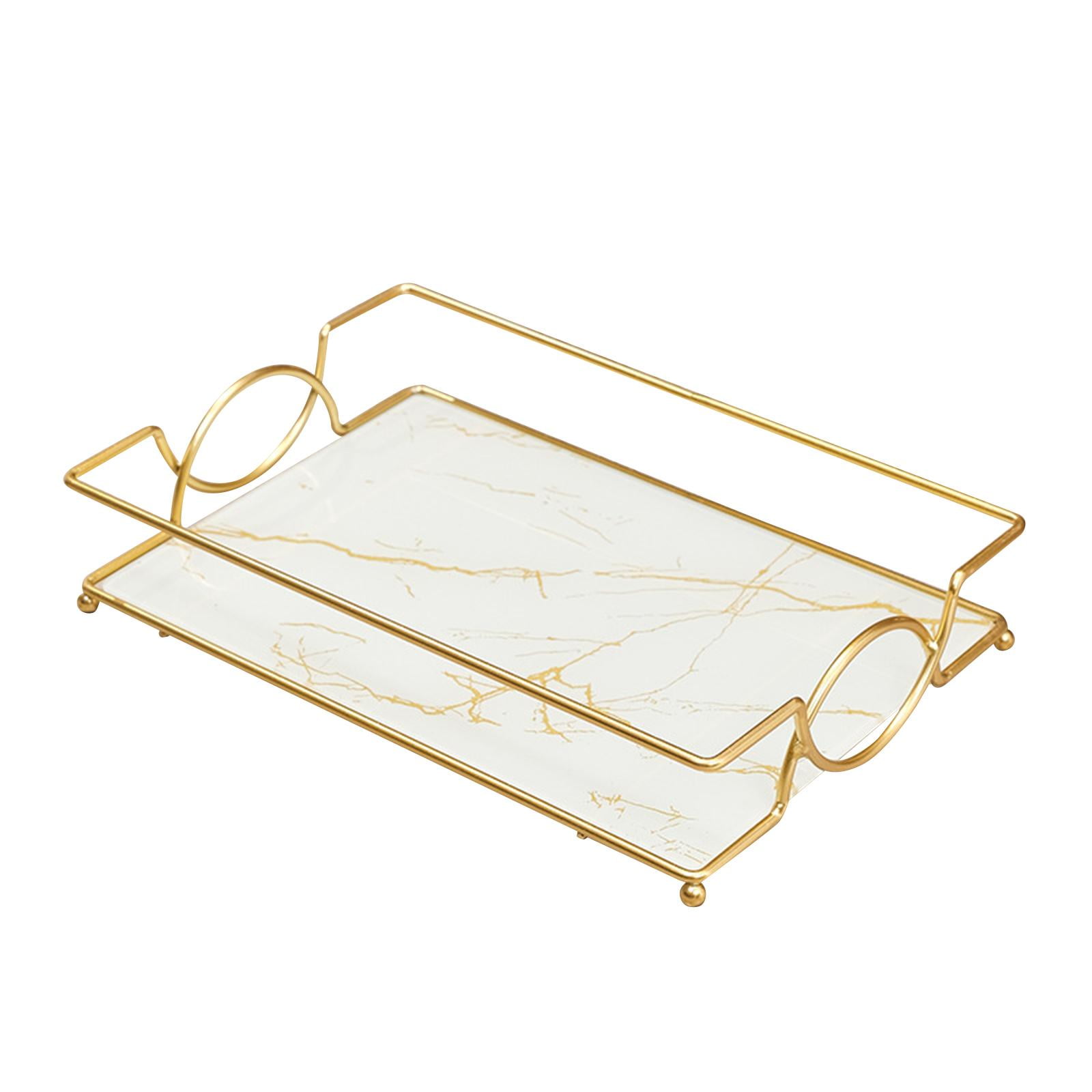 Bothyi - Bandeja De Tocador De Baño, Plato De Joyería, Organizador De Maquillaje Para Tocador L Blanco