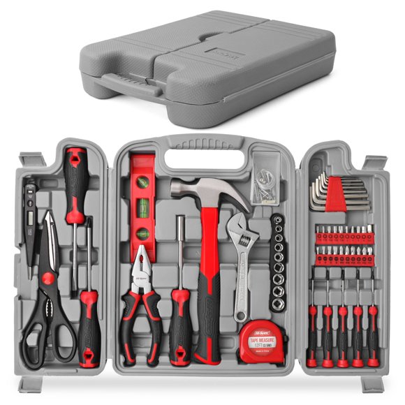Kit de herramientas Hi-Spec, 54 piezas, rojo, bricolaje para el hogar, la oficina y el garaje