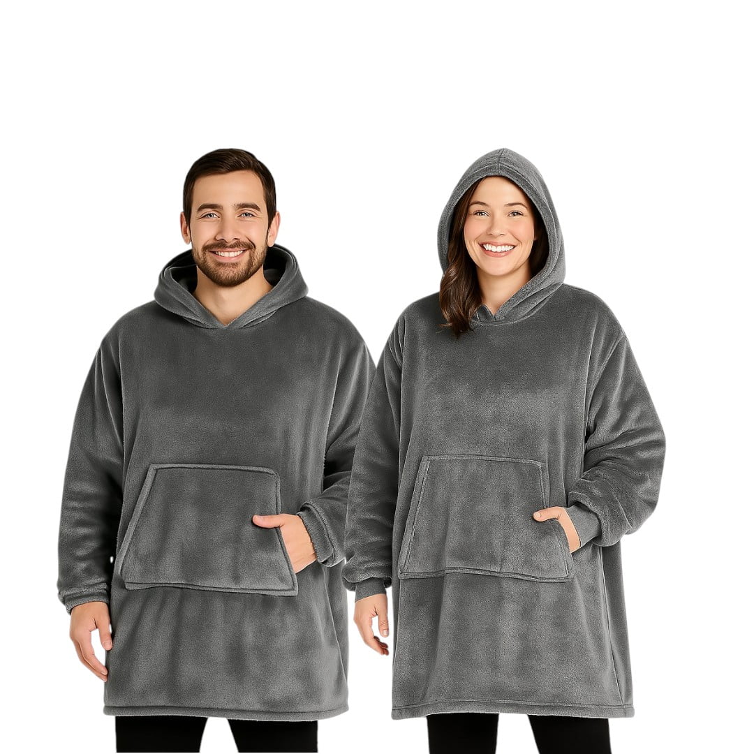 Genérico - Pack X2 Polerones Felpa Con Capucha Bata Polar Mujer Hombre