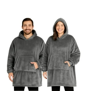 Genérico - Pack X2 Polerones Felpa Con Capucha Bata Polar Mujer Hombre