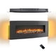 thumbnail image 2 of 48 inch Curved Front Wall Mounted Electric Fireplace with remote and multi color flame & emberbed, 2 of 3