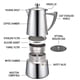 thumbnail image 3 of Cafetera Cuisinox Roma Acero Satinado para 4 Tazas 180 ml, 3 of 8