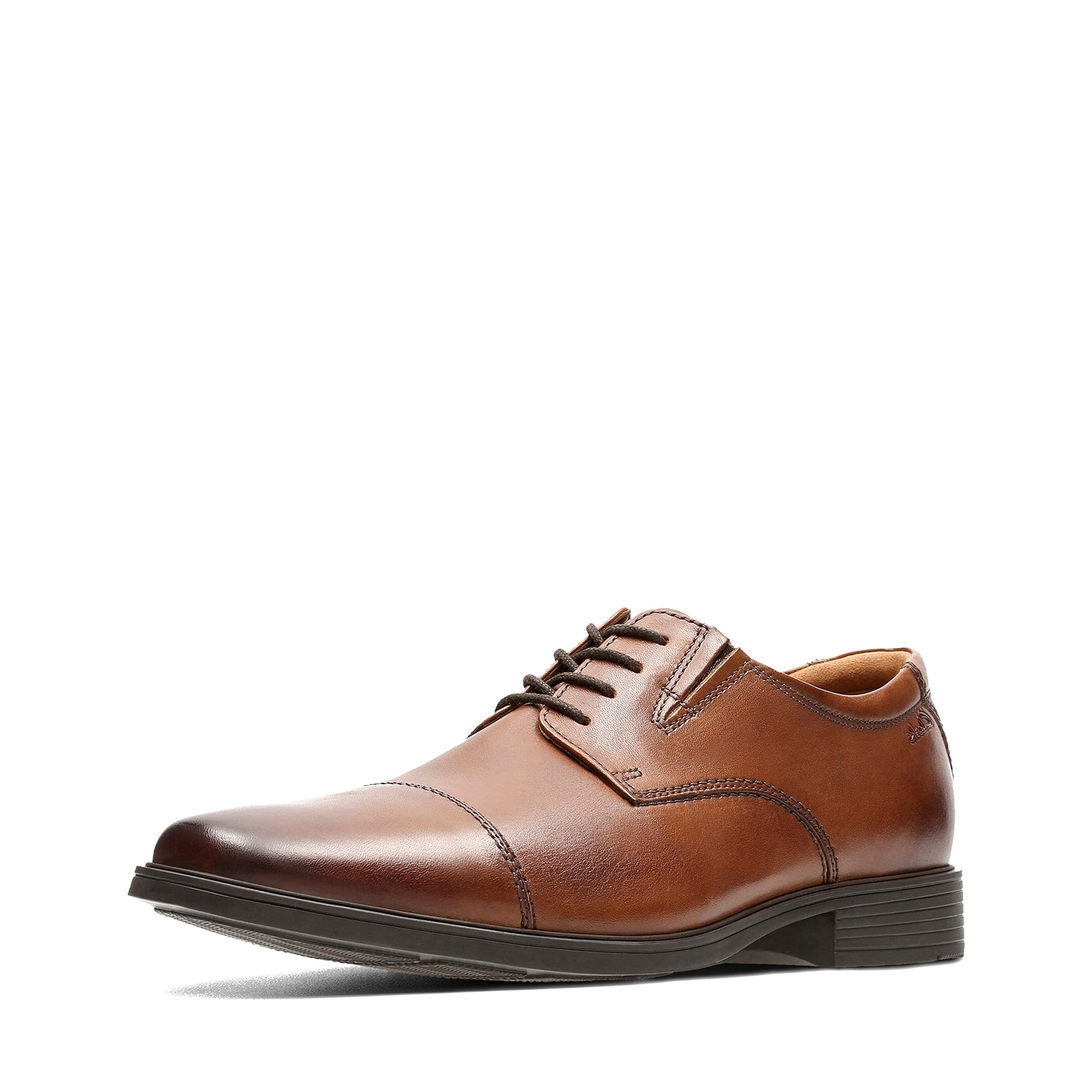 Zapato Oxford Clarks Tilden - Gorra Para Hombre, Piel Color Canela Oscuro