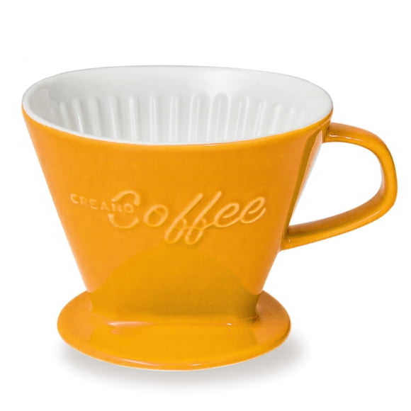 Goteador de café Creano XXL de porcelana cerámica color azafrán