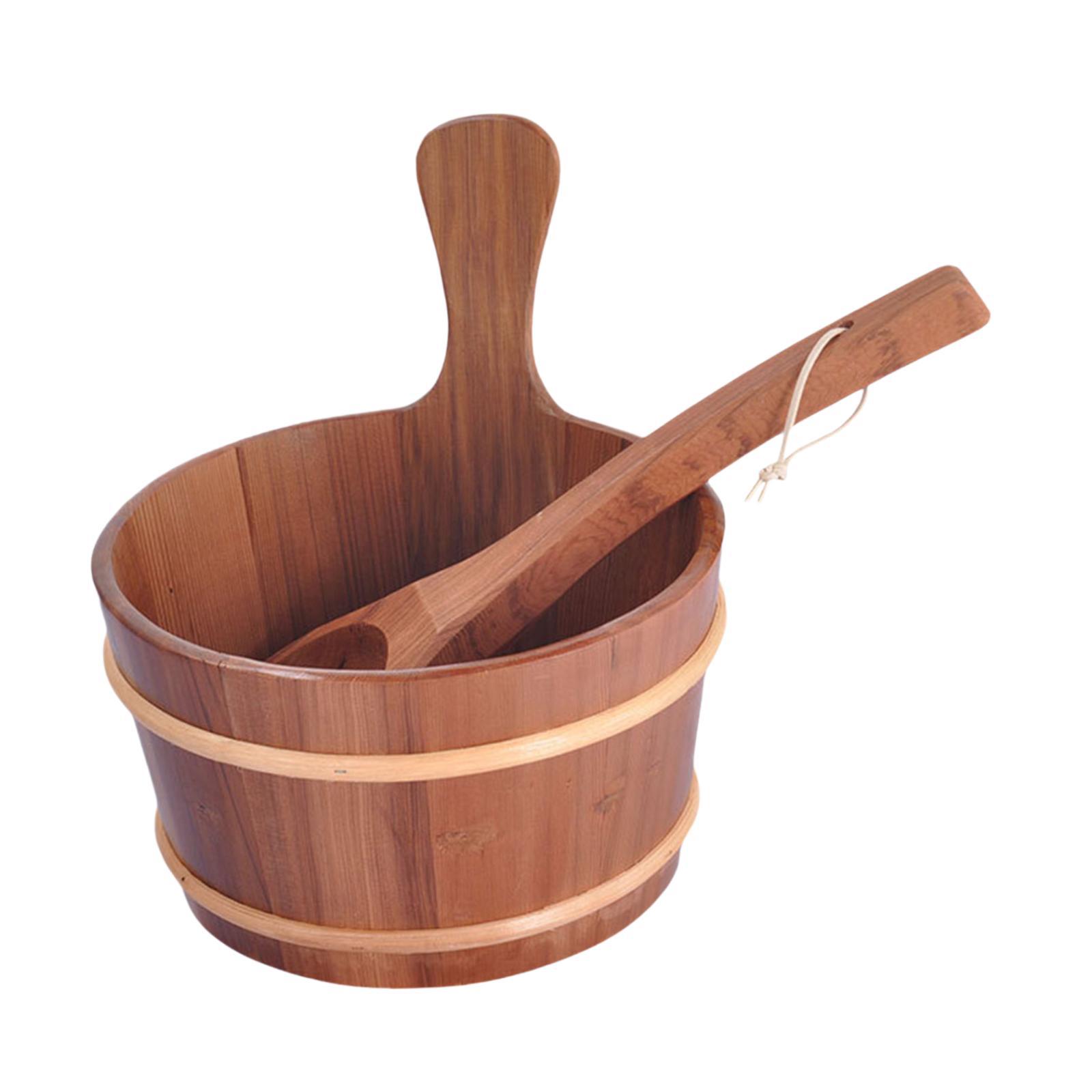 Magideal - Cubo Y Cucharón De Sauna De 4L, Cubo De Leche, Regalos, Accesorios De Sauna Profesionales De Alta Resistencia, Contenedor De Almacenamiento De Madera