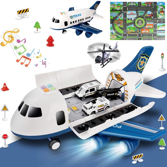Avión de transporte de carga Dwi Dowellin de Toy Car con 20 coches