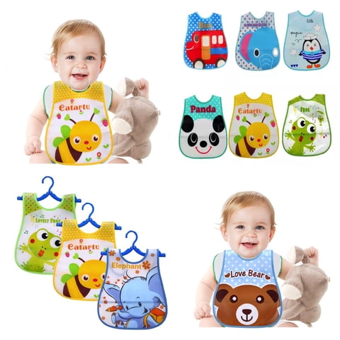 Salon Del Accesorio - Pack 3 Baberos Silicona Bebe Sin Manga Diseño Niña