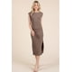 thumbnail image 1 of Vestido Midi Con Cuello Barco Espalda Abierta Y Mangas Cortas, 1 of 4