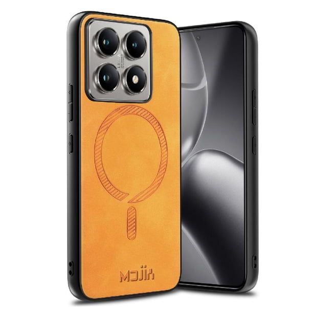 Magnetic Slim Case for Xiaomi 14T Pro with Camera Guard & Anti-Scratch Back Yellow