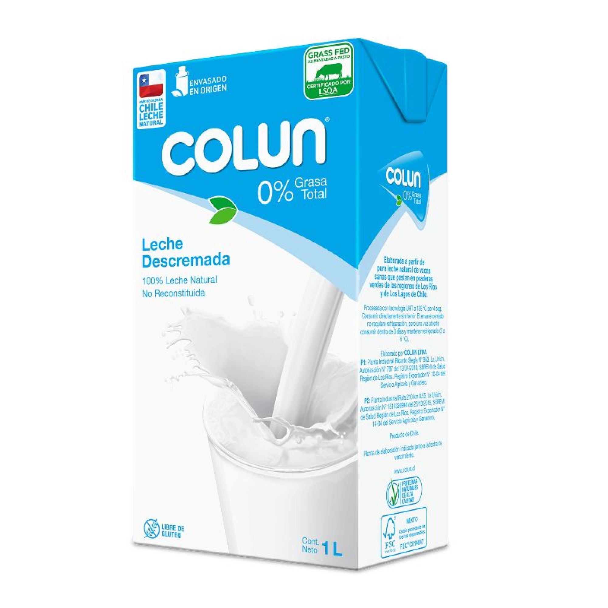 Leche Descremada Natural Caja 1 L 1 L Colun