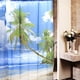 thumbnail image 1 of Cortina de ducha de verano con diseño de palmeras tropicales hawaianas y playa, juego de cortina de baño con ganchos, tamaño 60 x 72 pulgadas, 1 of 3