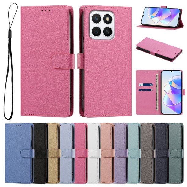 Cartera para Honor X8C con Soporte y Correa, Rojo Rosa