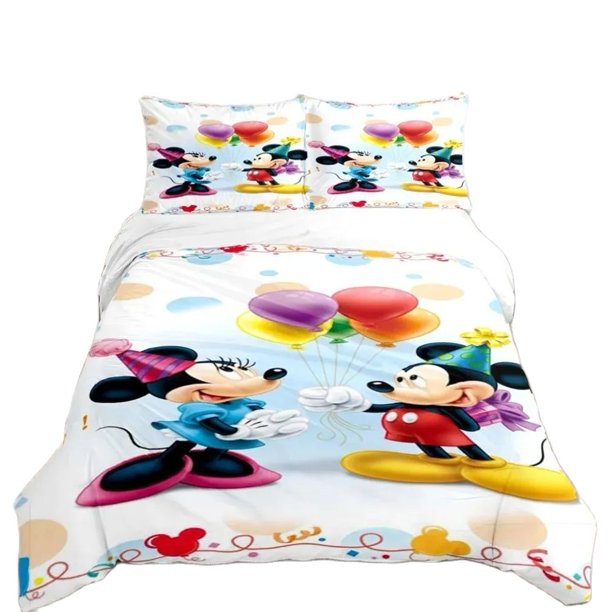 ing Mickey Minnie Bedding Set, Lovely Mickey Minnie Mouse Duvet Cover,Queen Size Soft Comforter Cover Set Bed Bed Sheets