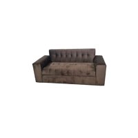 Diseños Valestrini - Sofa Tres Cuerpos Felpa Chocolate