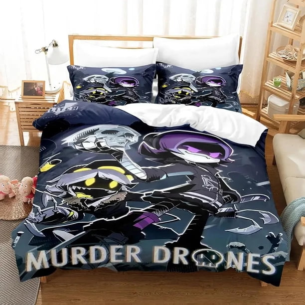 Murder Drones Bedding Set Boys Girls Twin Queen Size Duvet Cover Pillowcase Bed Boys Adult Fashion Home TextileextileBed Sheets