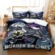 thumbnail image 1 of Murder Drones Bedding Set Boys Girls Twin Queen Size Duvet Cover Pillowcase Bed Boys Adult Fashion Home TextileextileBed Sheets, 1 of 5