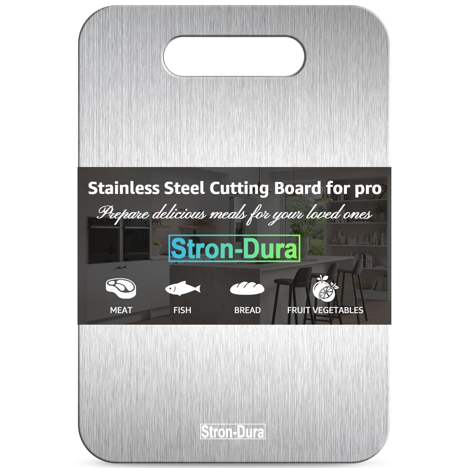 Tabla De Cortar Stron-dura De Acero Inoxidable Apta Para Uso Alimentario, Tamaño L