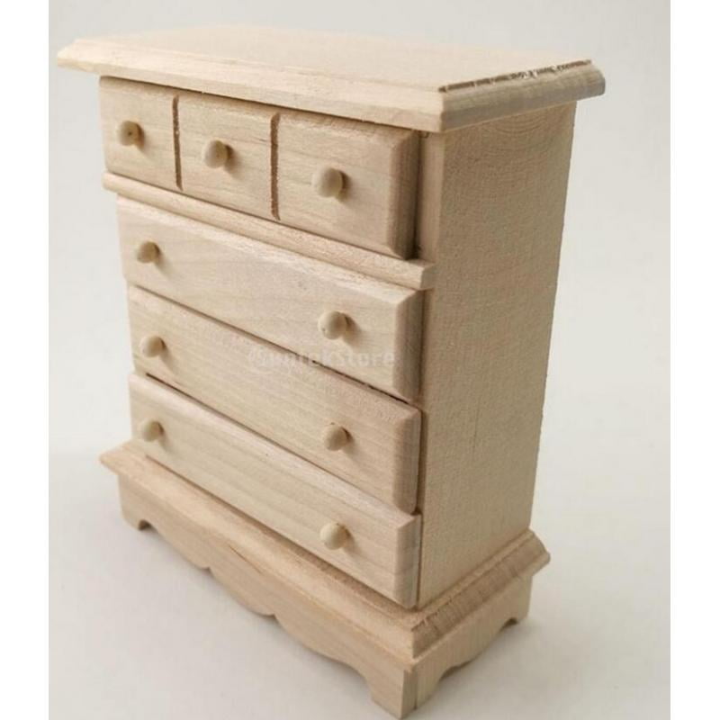 Bothyi - Accesorios De Casa De Muñecas De Madera De Burlywood Del Gabinete Del Cajón Arbitrario Para La Manija Del Metal De La Oficina