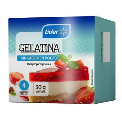 Gelatina Sin Sabor En Polvo 30 G Lider