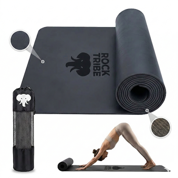 Mat Yoga PU y Caucho 4.5mm - Negro