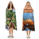 thumbnail image 3 of Grizzy y los Lemmings Manta Capa con Capucha Anti-Bolitas, Manta de Lana Ártica Suave, Manta Portátil de Felpa Ligera y Lujosa, Poncho para Siesta en Casa y Oficina, 100*130cm, 3 of 6