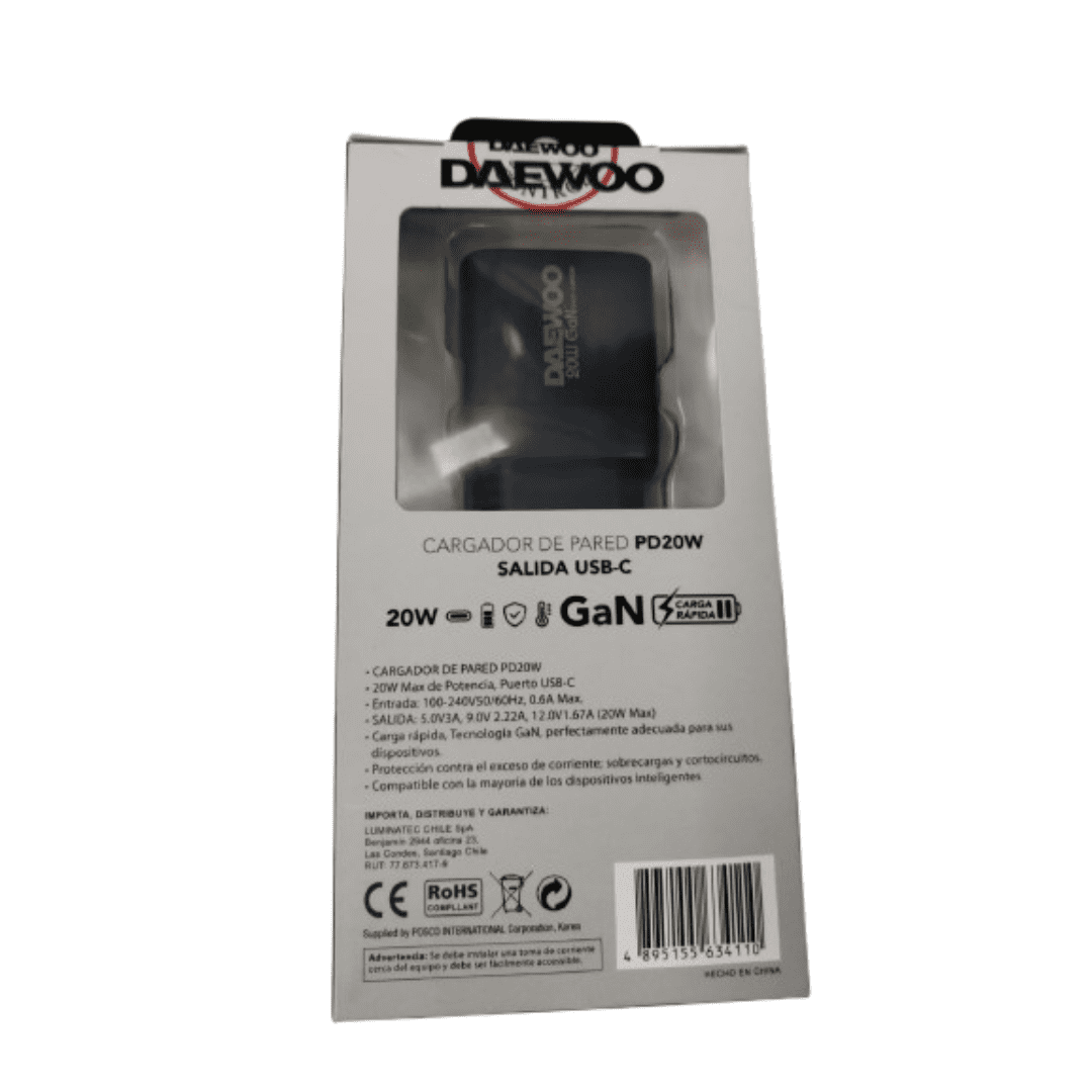 Daewoo - Cargador Usb Pd20w Di-pd201-eu Salida Usb-c