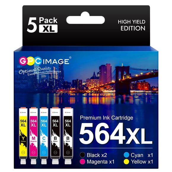 Cartucho de tinta GPC Image compatible con HP 564XL (paquete de 5)