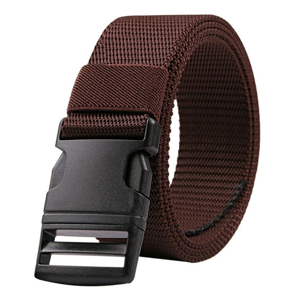 Men's Nylon Canvas Belt Metal-Free Plastic Buckle Military Tactical Belt Outdoor Webbing Web Waist Belt