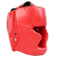 Magideal - Casco De Boxeo Portátil Para Boxeadores De Material Cuero Para Sparring Mma , Rojo 50 A 58Cm