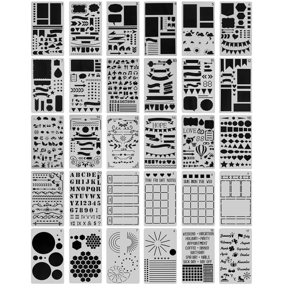 Plantillas CH HAICHENG 30 piezas 10x18 cm para diario y álbum de recortes
